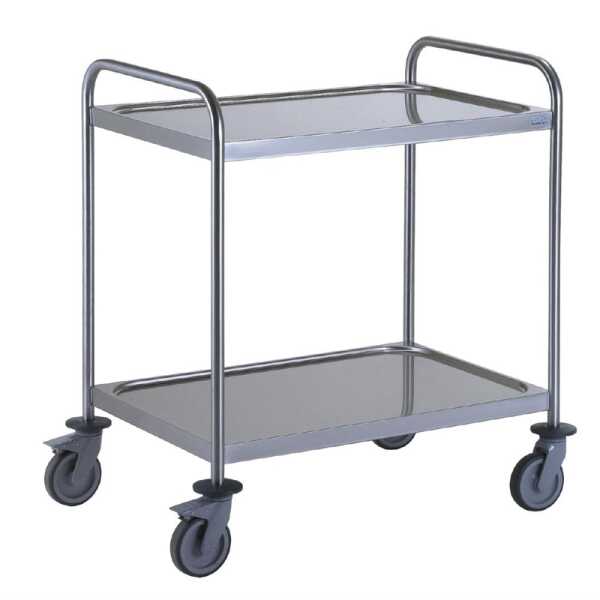 Chariot de service inox 80x53cm 2 niveaux Tournus