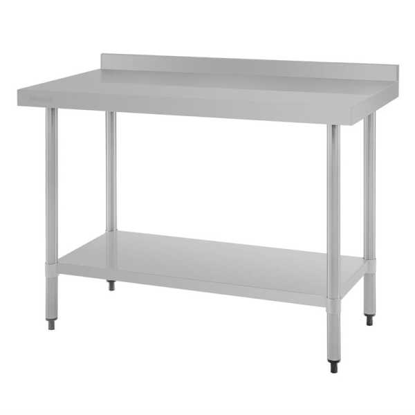 Table de travail inox 60x120xh90cm avec dosseret V