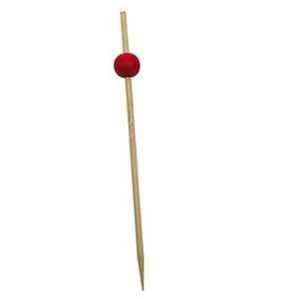 Pique bambou boule rouge 12,5cm