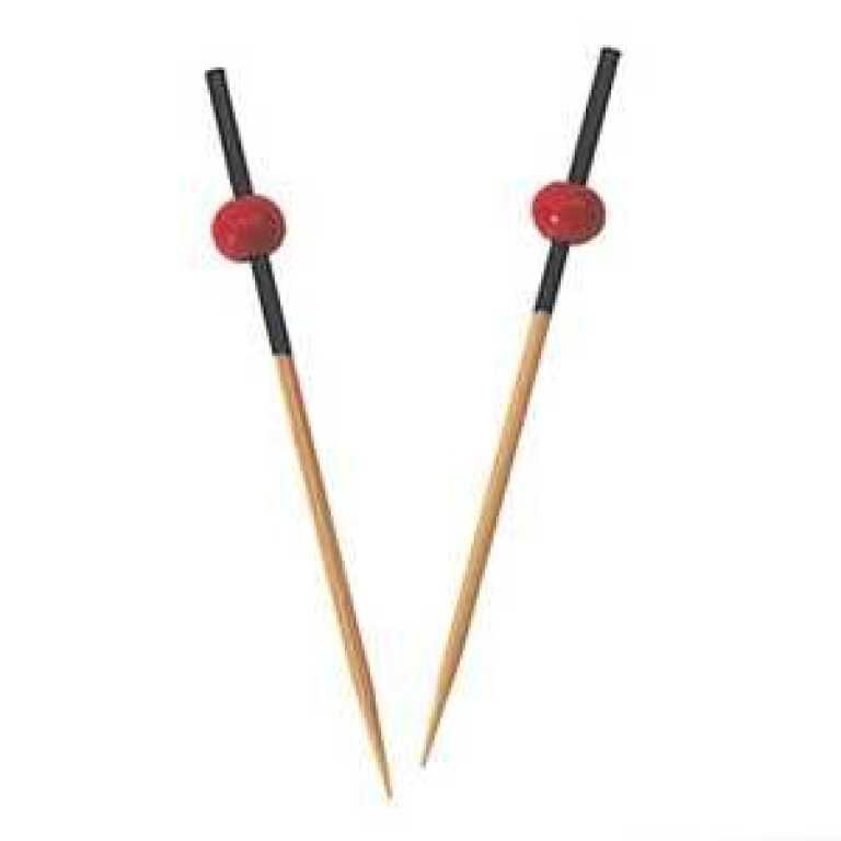 Pique bambou boule rouge 7cm