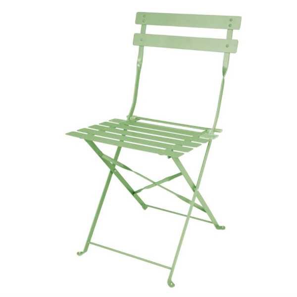 Chaises en acier pliable vert Bolero