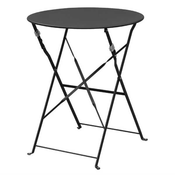 Table acier pliable 60cm noire Bolero