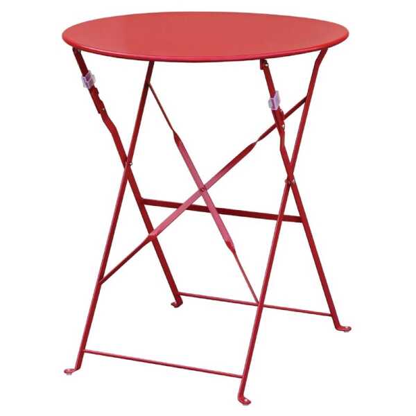 Table acier pliable 60cm rouge Bolero