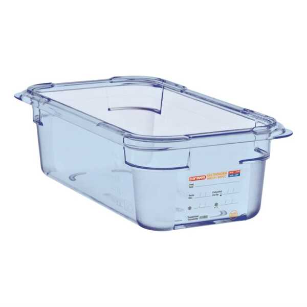 Boite alimentaire ABS GN1/4 h10cm bleue Araven