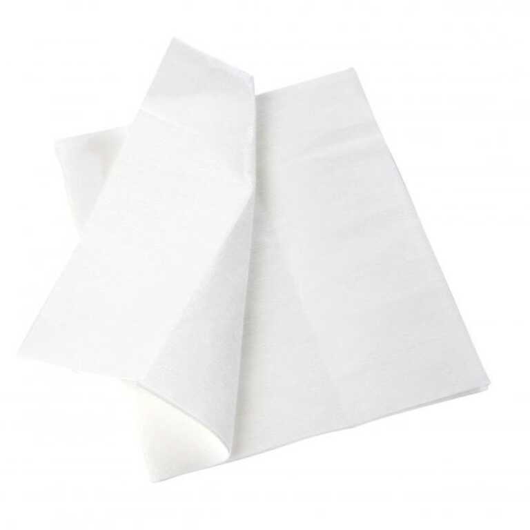 Papier non tissé 60x45cm blanc plié-M cotonnette