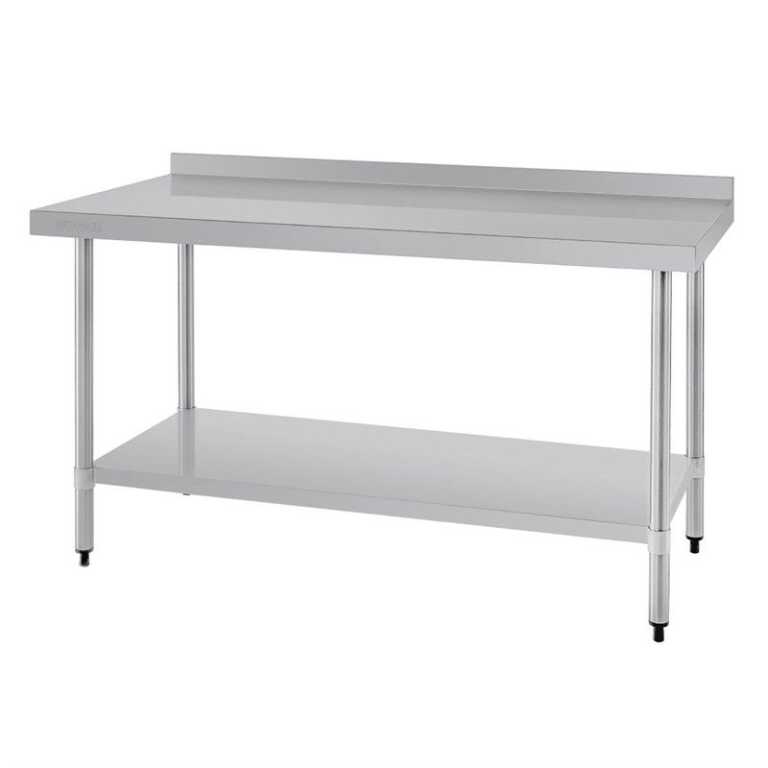 Table de travail inox 60x150xh90cm avec dosseret V